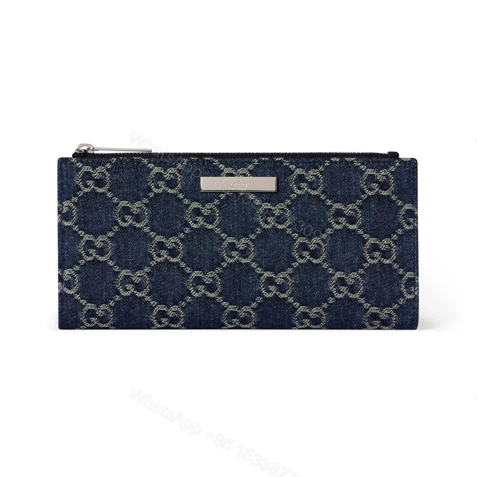 GucciA貨牛仔GG老花拉鍊長夾女士款時尚復古百搭精品手拿包 — view 1