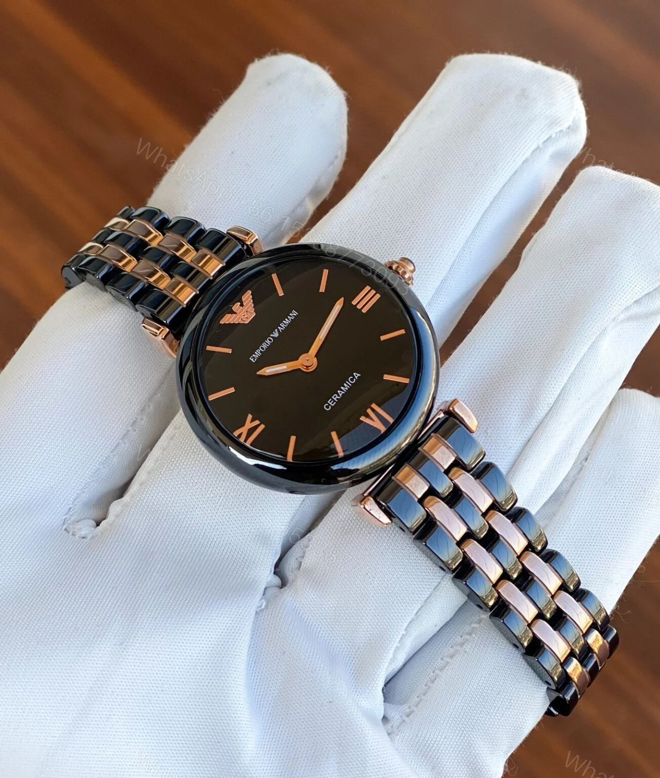 Emporio Armani Black Ceramic 12Hr Dial Watch — view 1