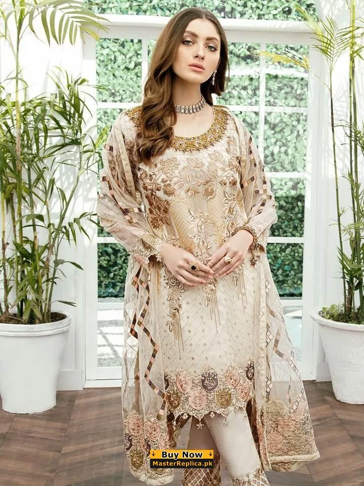 Ramsha Off White Embroidered Dress Replica 2020 — view 1