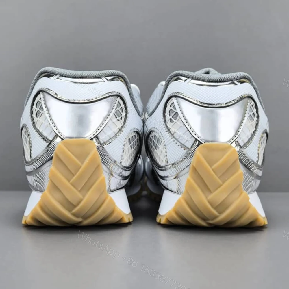 View 5 of Bottega Veneta Orbit Sneaker Silver And White