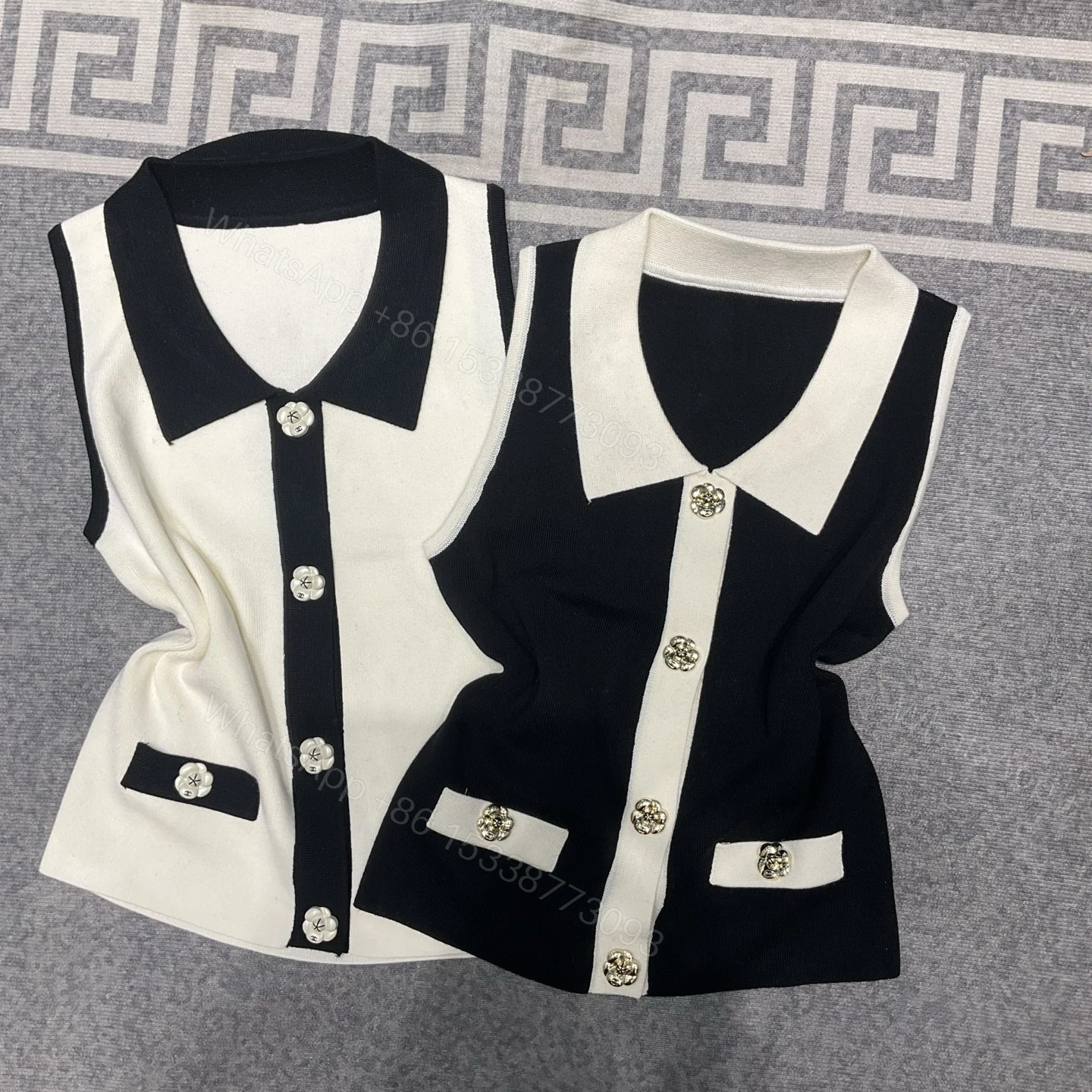 CHANEL 高仿無袖針織背心上衣 經典黑白配色 2025夏季百搭款 — view 1