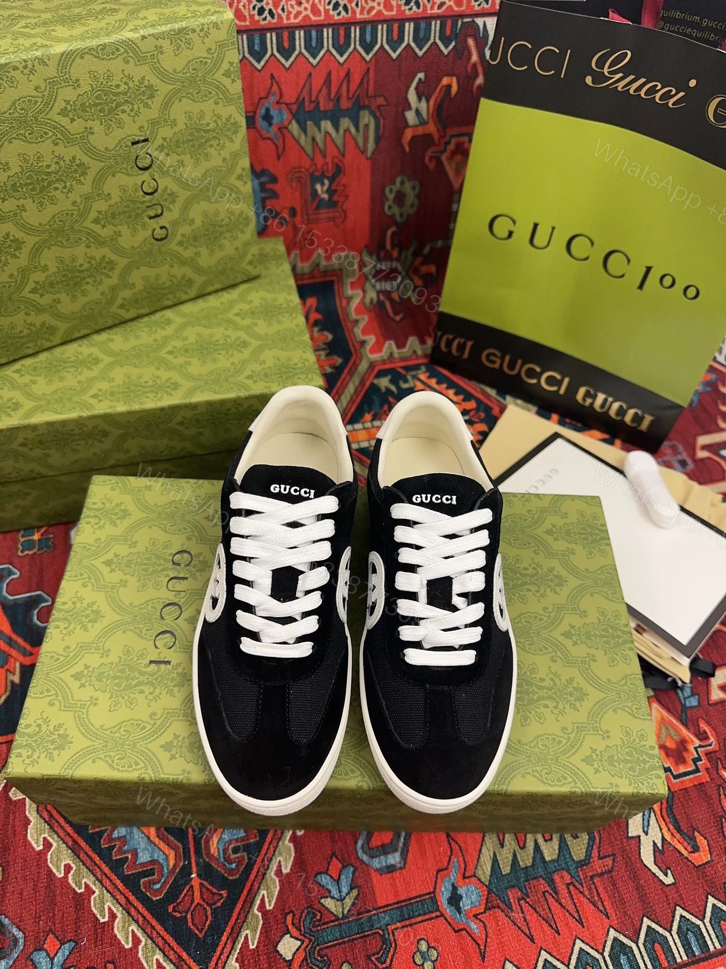Gucci 原單 男女款 黑色復古休閒鞋 極簡百搭質感款 — view 1