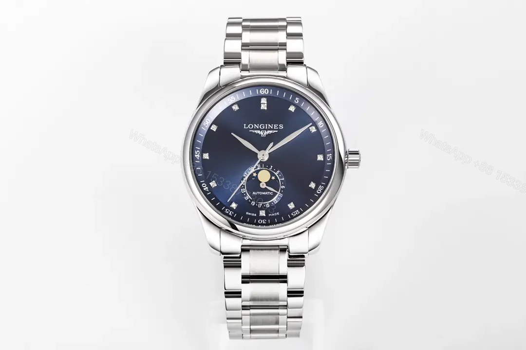 Longines Master Collection Moonphase 40mm Blue Dial Stainless Steel Watch — view 1
