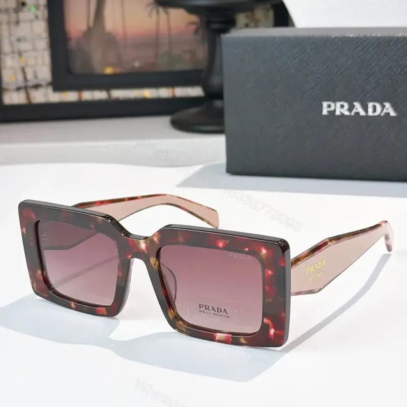 Tortoise-Pattern Sunglasses: Large RECT Frame, Prada MILANO Style — view 1