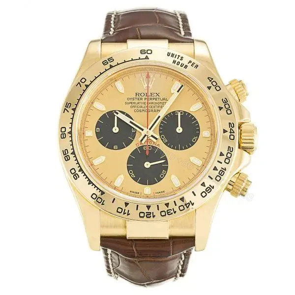 Rolex Daytona Gold Leather Strap Replica — view 1