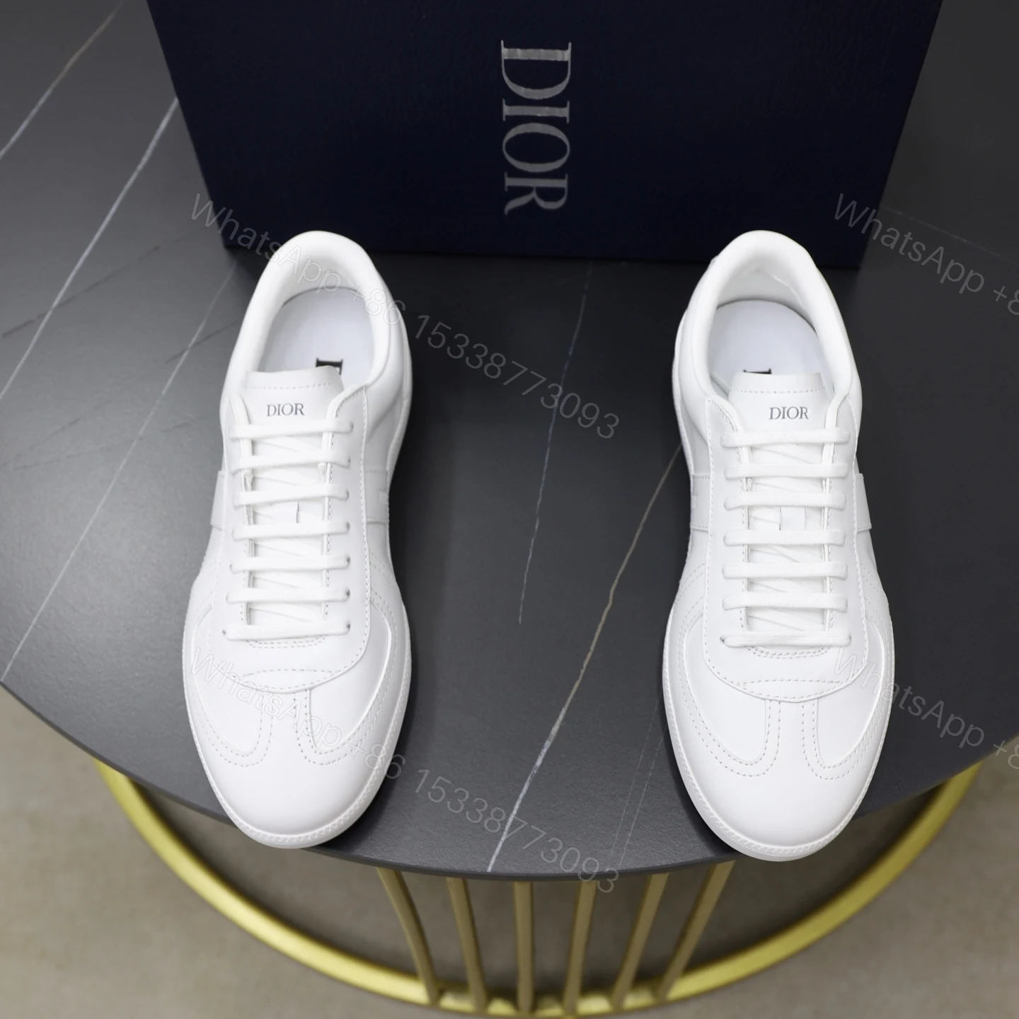 Dior 一比一男士白色皮革休閒鞋 低調質感款 歐美復古風潮鞋 — view 1
