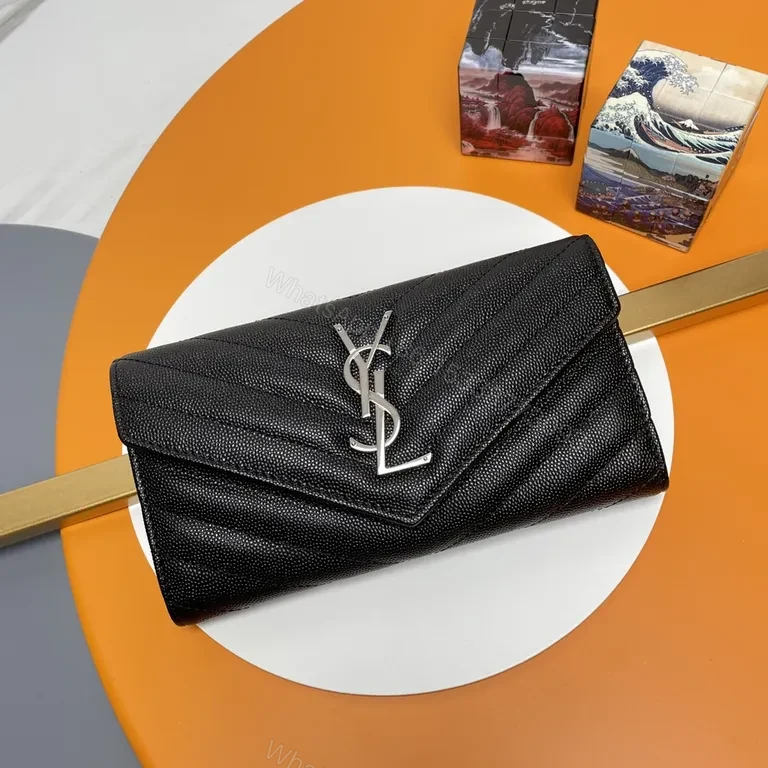 Chic Black Quilted Wallet Clutch, Luxury, Cardholder, Zipperless Flap — view 1