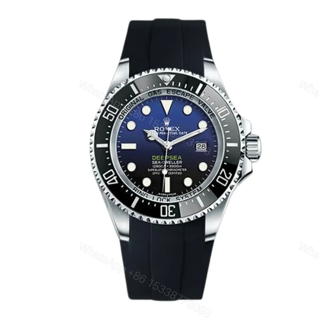 Replica Rolex Deepsea Rubber Band – Silver/Dark Blue — view 1