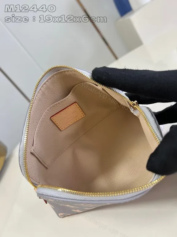 View 6 of Lilac Monogram-Texture Compact Bag: Luxe Everyday Charm