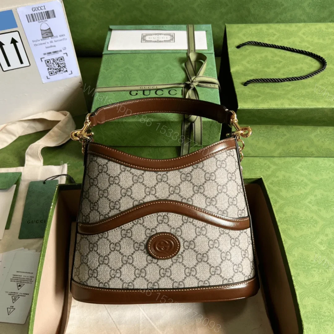 Gucci Handle Women’s Cowhide Handbag with GC Like Auth Logo Pattern 25x21cm — view 1