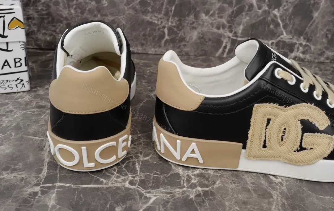 View 5 of Chic Black Leather Sneakers with Signature Lettering - All‐Day Comfort