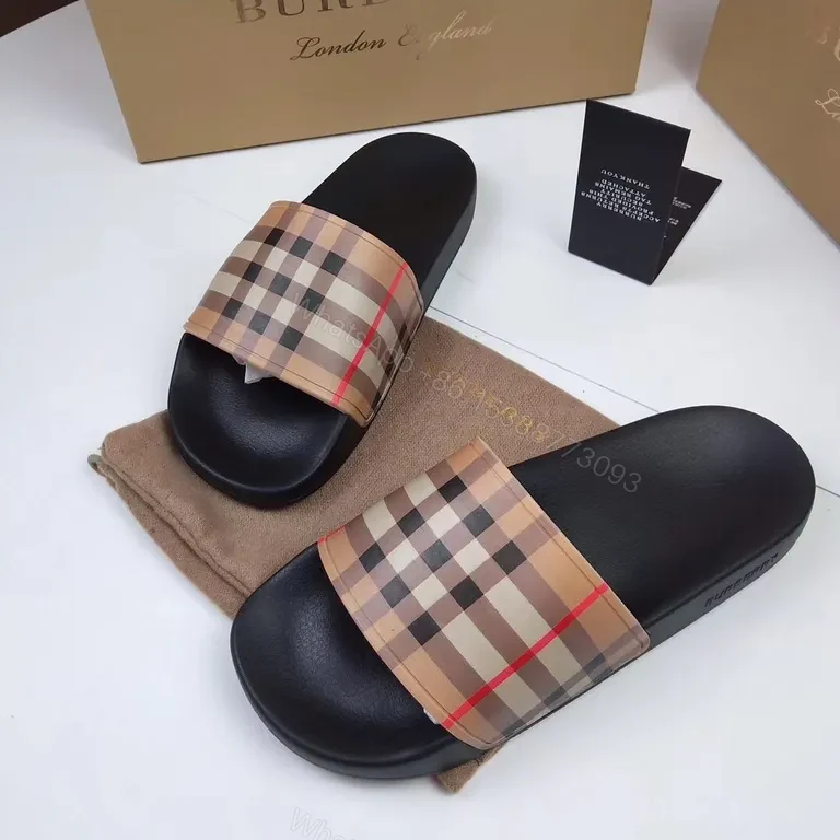 View 5 of Burberry-Check Slides: Designer-Inspired Comfort, All-Day Footwear