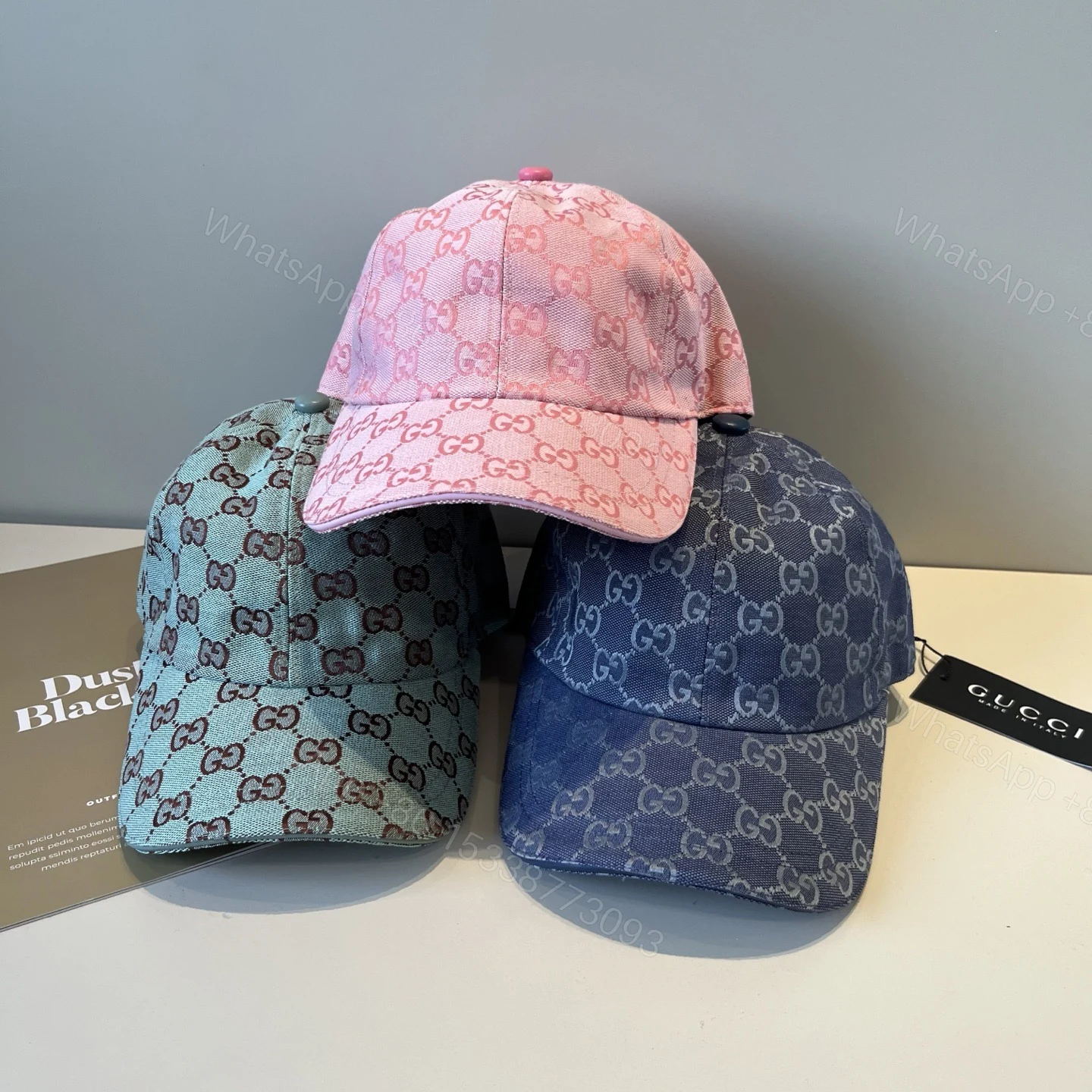 Gucci高仿女款GG緹花棒球帽 粉色綠色藍色三色可選甜美風 — view 1