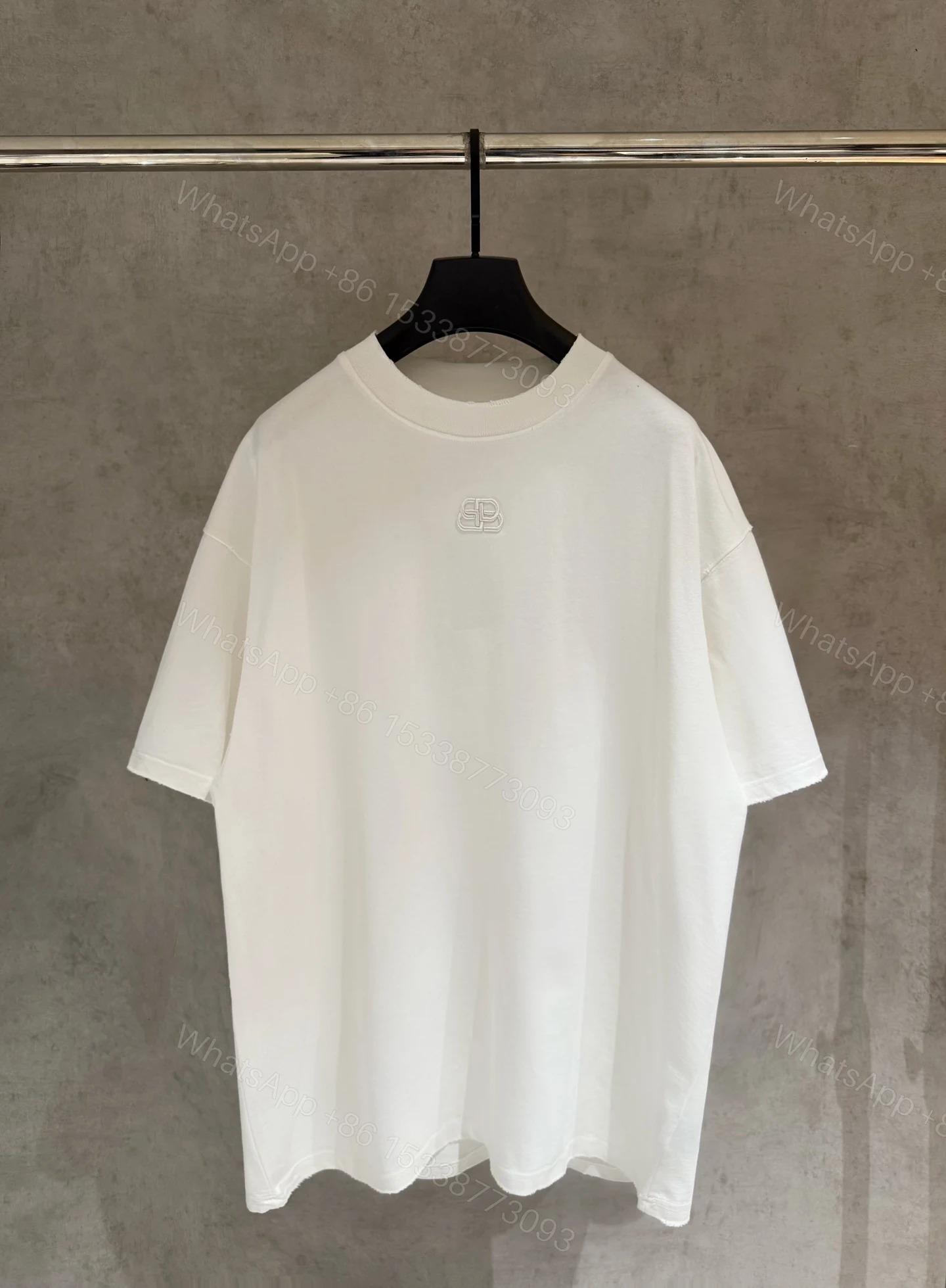 Balenciaga 一比一 BB立體Logo短袖T恤 白色寬鬆潮流上衣 — view 1