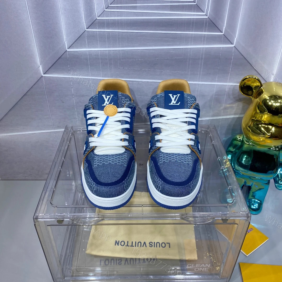 LV 一比一 Trainer 牛仔藍運動鞋 時尚休閒風 — view 1