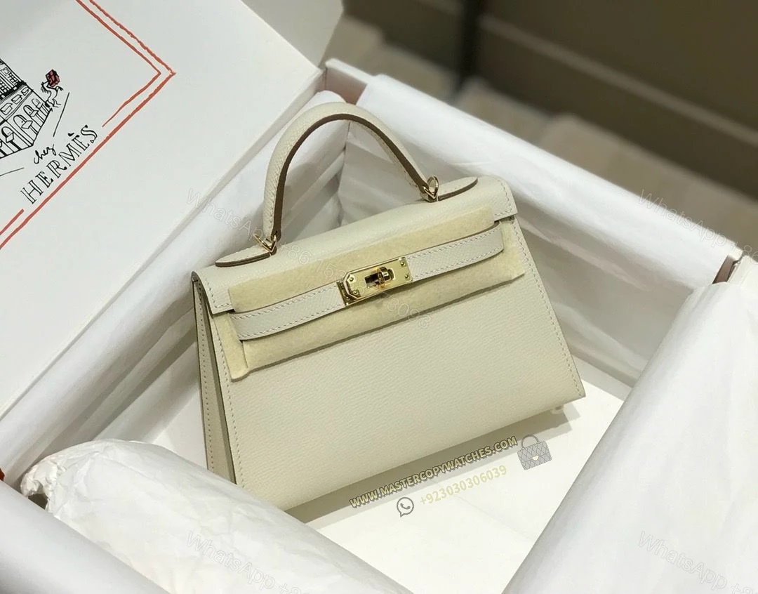 Hermes Mini Kelly Epsom 20 Craie — view 1