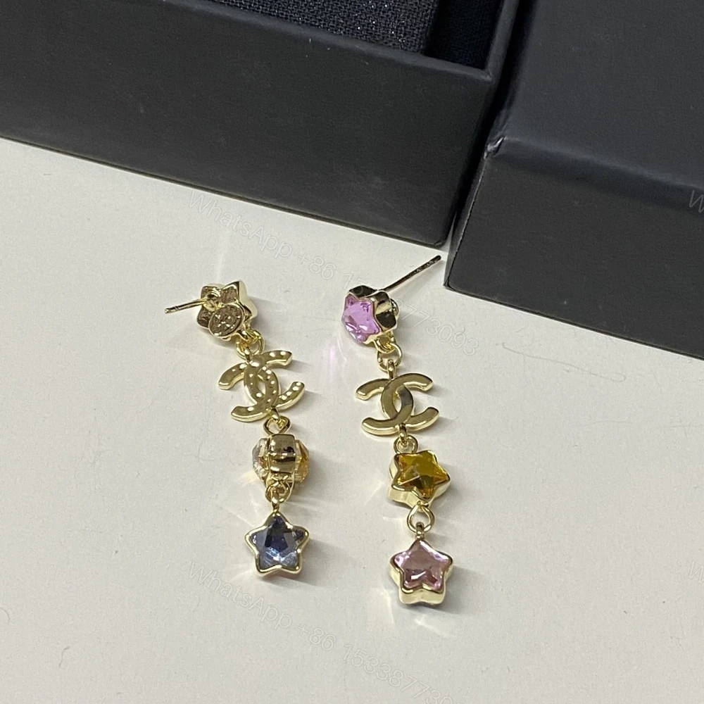 View 6 of CHANEL PENDANT EARRINGS METAL AND DIAMANTÉS IN MULTICOLOR ABF182 B19937 NAFQC