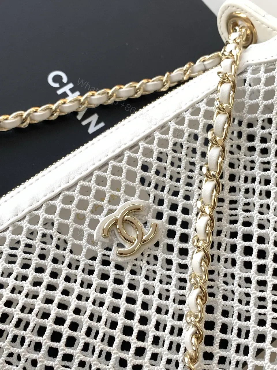 View 5 of White Mesh Shoulder Bag Chic Breathable Luxury
