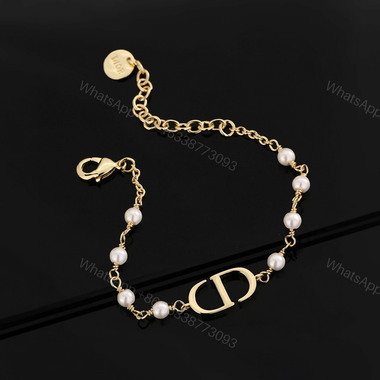 高仿 Dior CD珍珠字母手鏈女款輕奢百搭手環 — view 1