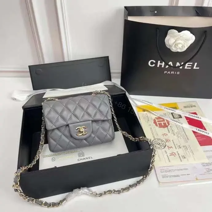 Chanel Grey Mini flap Bag — view 1