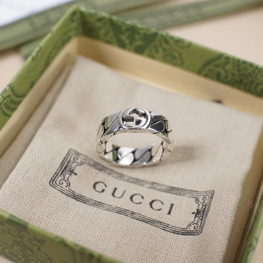 GUCCI 高仿GG標誌戒指 經典圓形Logo設計 百搭時尚指環 — view 1