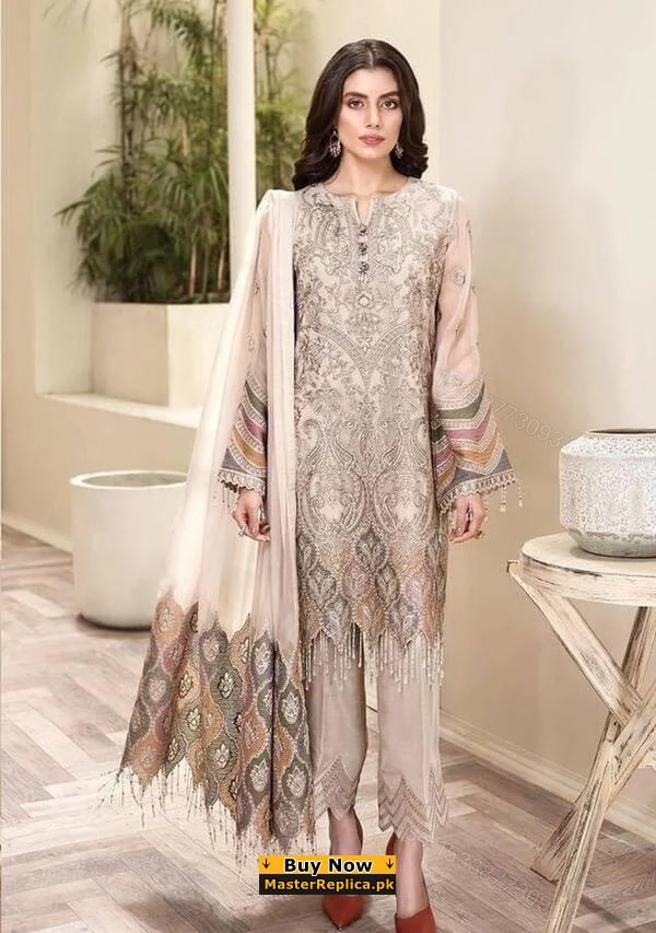 Baroque Off White Party Wear Replica — view 1