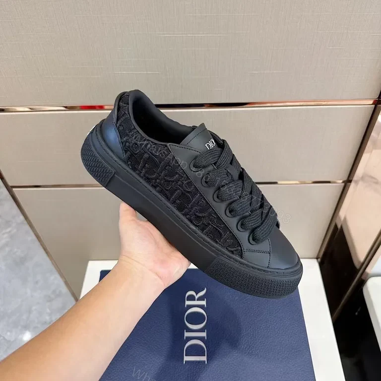 Black Monochrome Textured Sneaker - Subtle Dior-Inspired Luxury — view 1