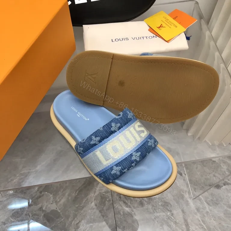 View 7 of Denim-Textured Slides: Luxe LV-Inspired Branding Slides