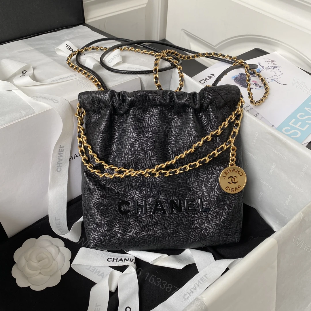 CHANEL A貨黑色束口包 女士金鏈百搭款 都會簡約實用設計 — view 1