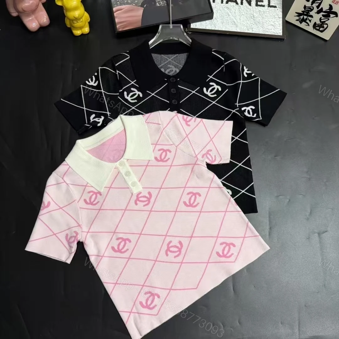 CHANEL菱格雙C短袖POLO針織上衣 高仿精品女款 — view 1