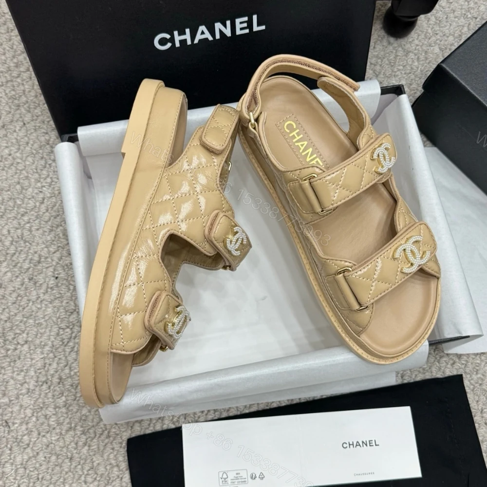 View 6 of CHANEL SANDAL SHINY BEIGE G35927 B20276 U0450