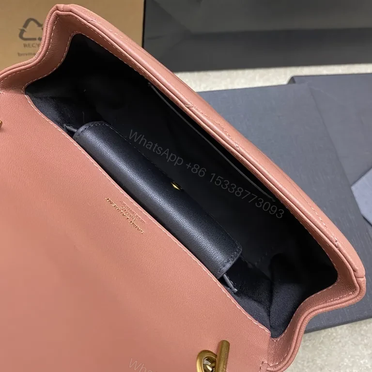 View 9 of Chic Pink Leather Crossbody: YSL-Inspired Luxury Bag