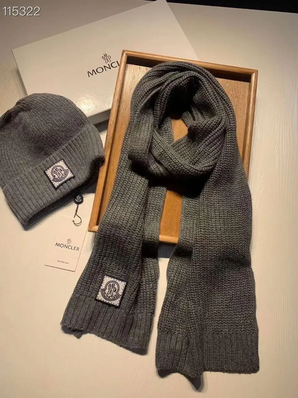 MONCLER Grey fashion scarf suit — view 1