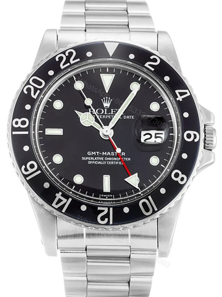 Replica Rolex GMT-Master Black Dial 16750 — view 1