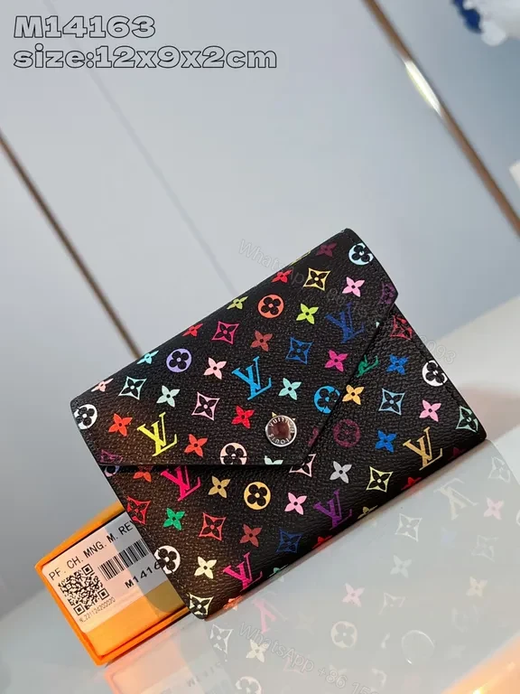 Rainbow Monogram Wallet - Colorful LV-Inspired, Snap Closure Wallet — view 1