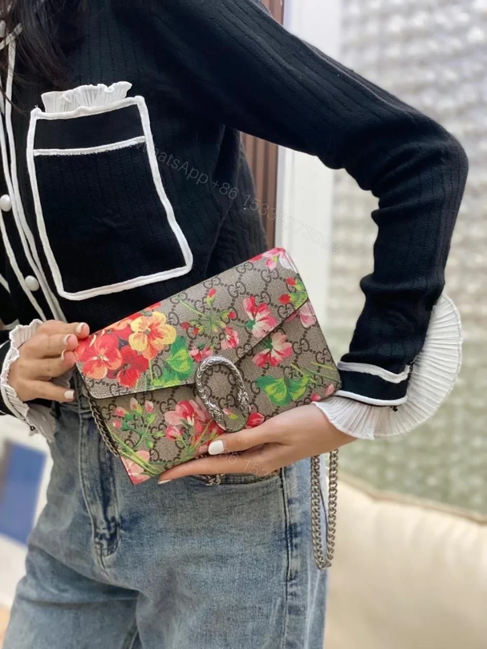 GUCCI Dionysus GG Supreme chain wallet — view 1