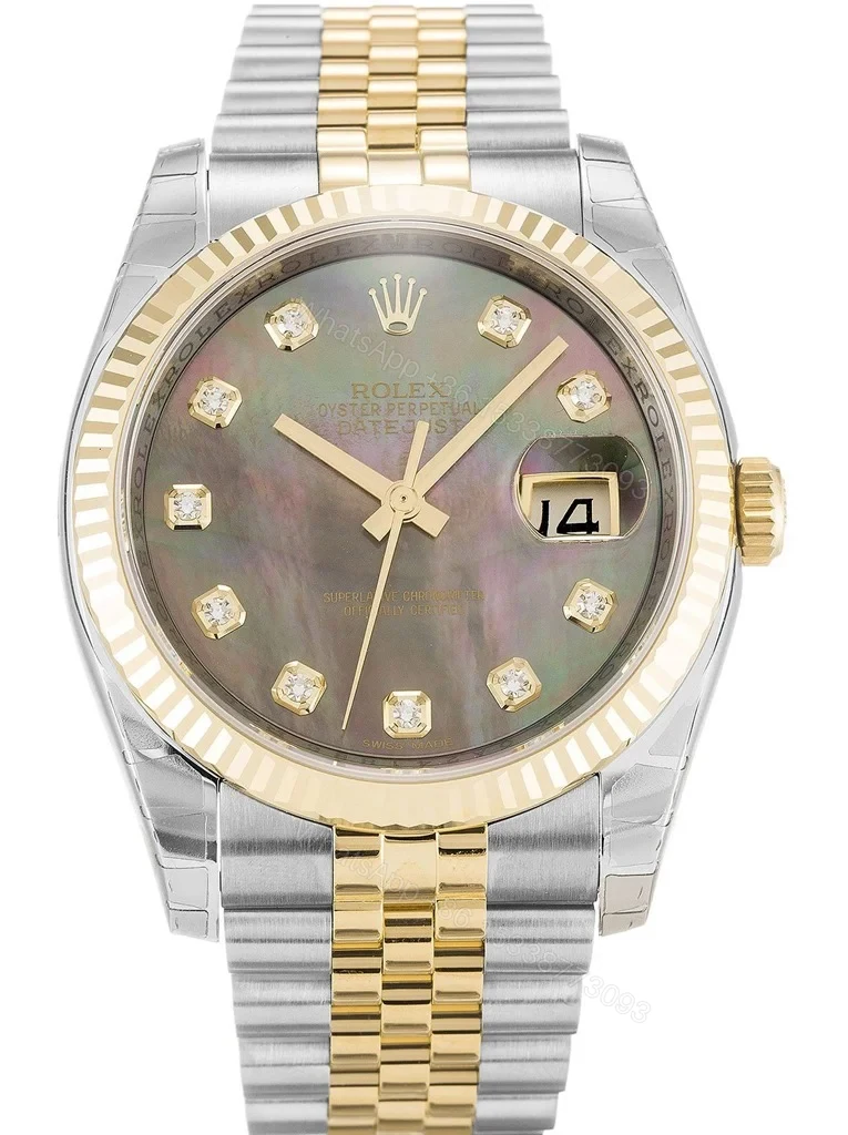 Replica Rolex Datejust Mother of Pearl – Black Dial 116233 36 mm — view 1