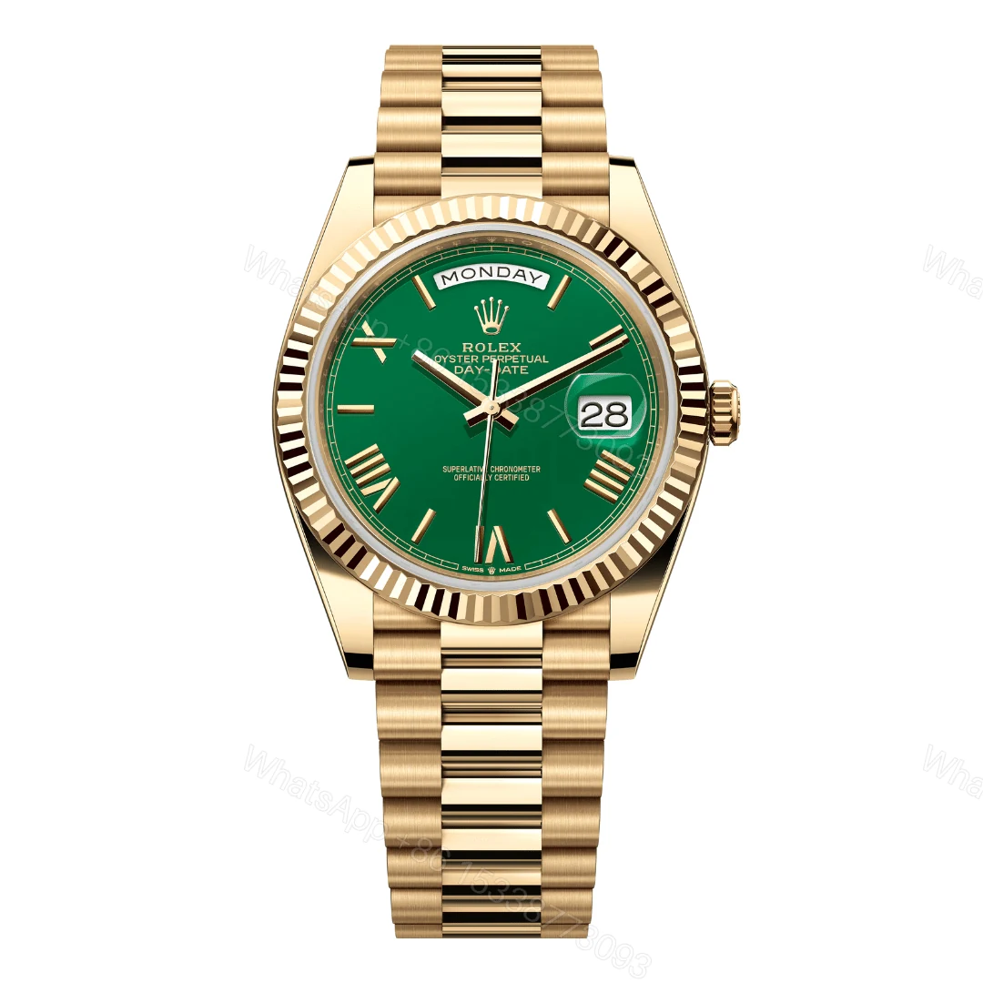 Rolex Day-Date Yellow Gold Green Dial Replica — view 1