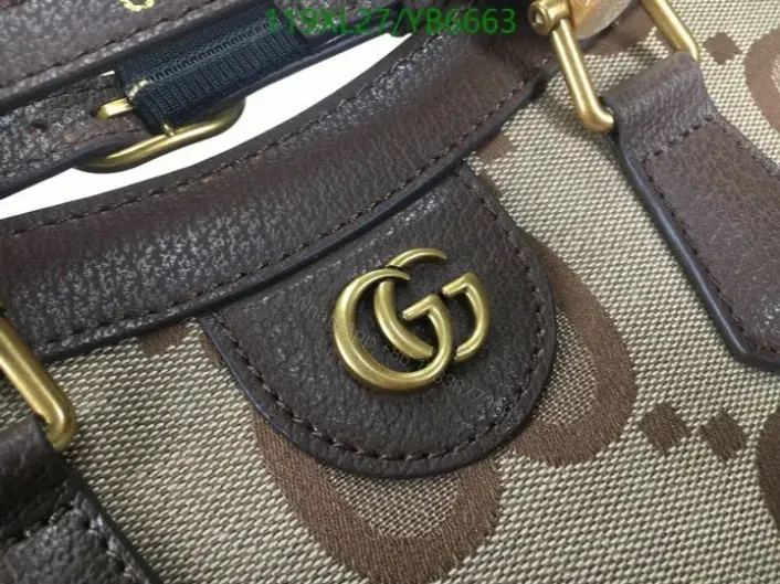 View 5 of Gucci Replica Jumbo GG Large Tote Brown Bag YB66638 – Camel Leather Handbag