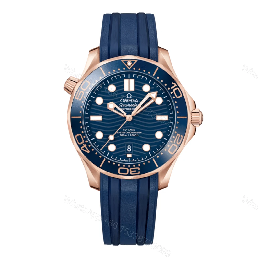 Omega Seamaster Blue Rose Gold Replica — view 1