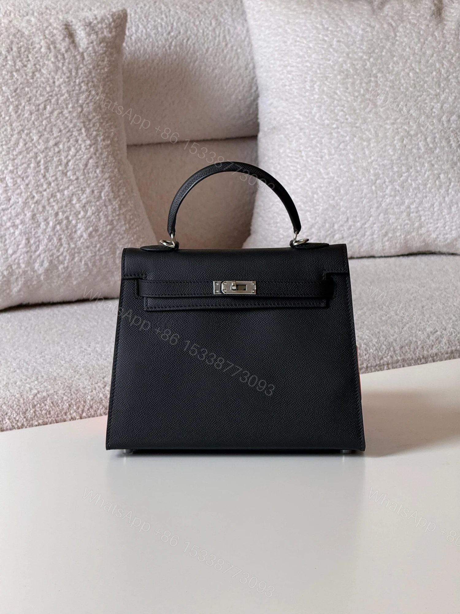 Hermes Kelly 25 Black Togo Bag — view 1