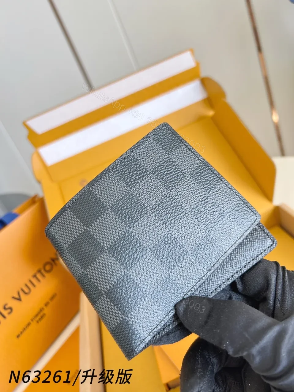 View 6 of Checkerboard Texture Compact Wallet - Premium Canvas Design