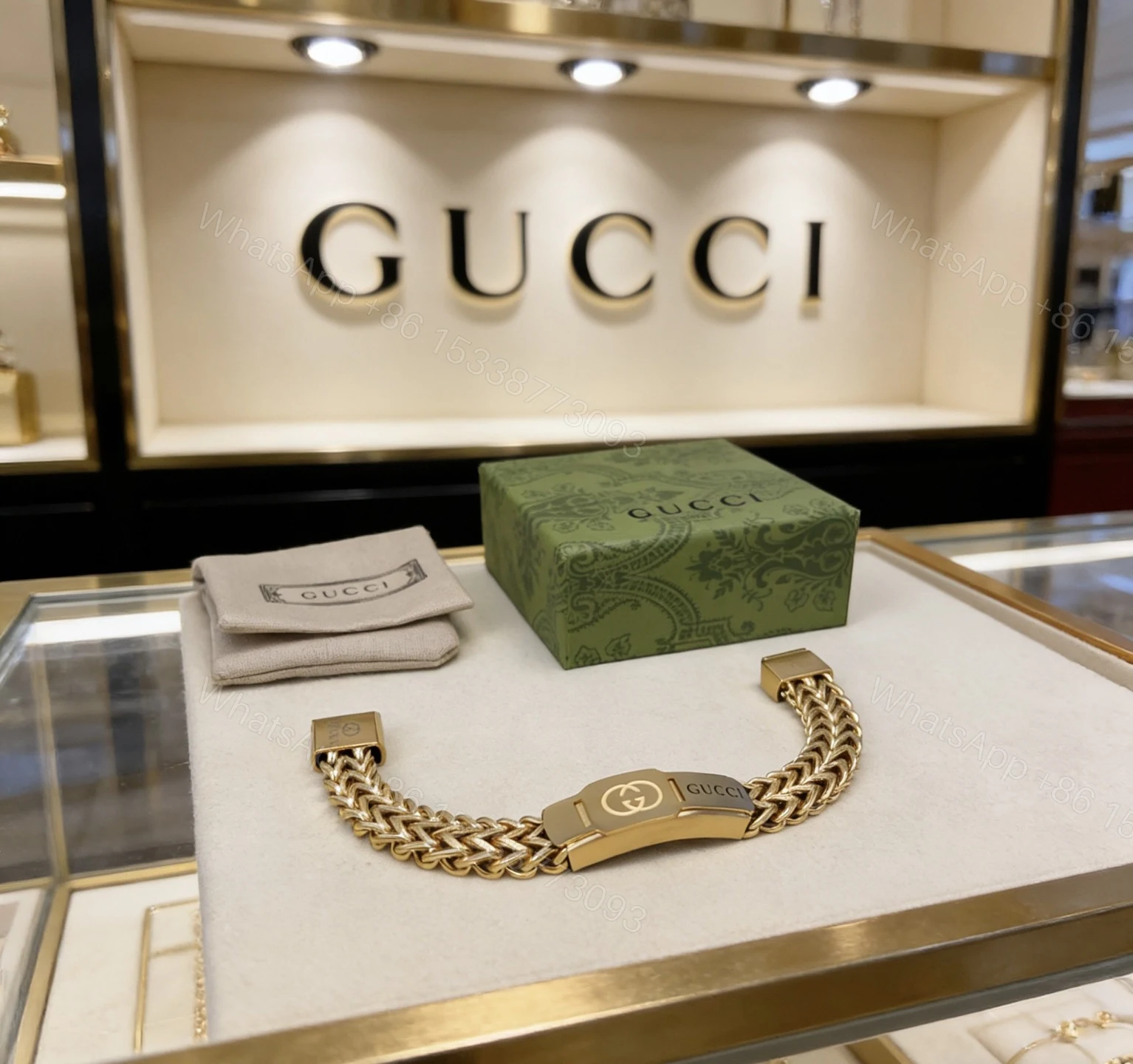 GUCCI原單雙G浮雕經典金屬手鏈 高端復古潮流款 — view 1