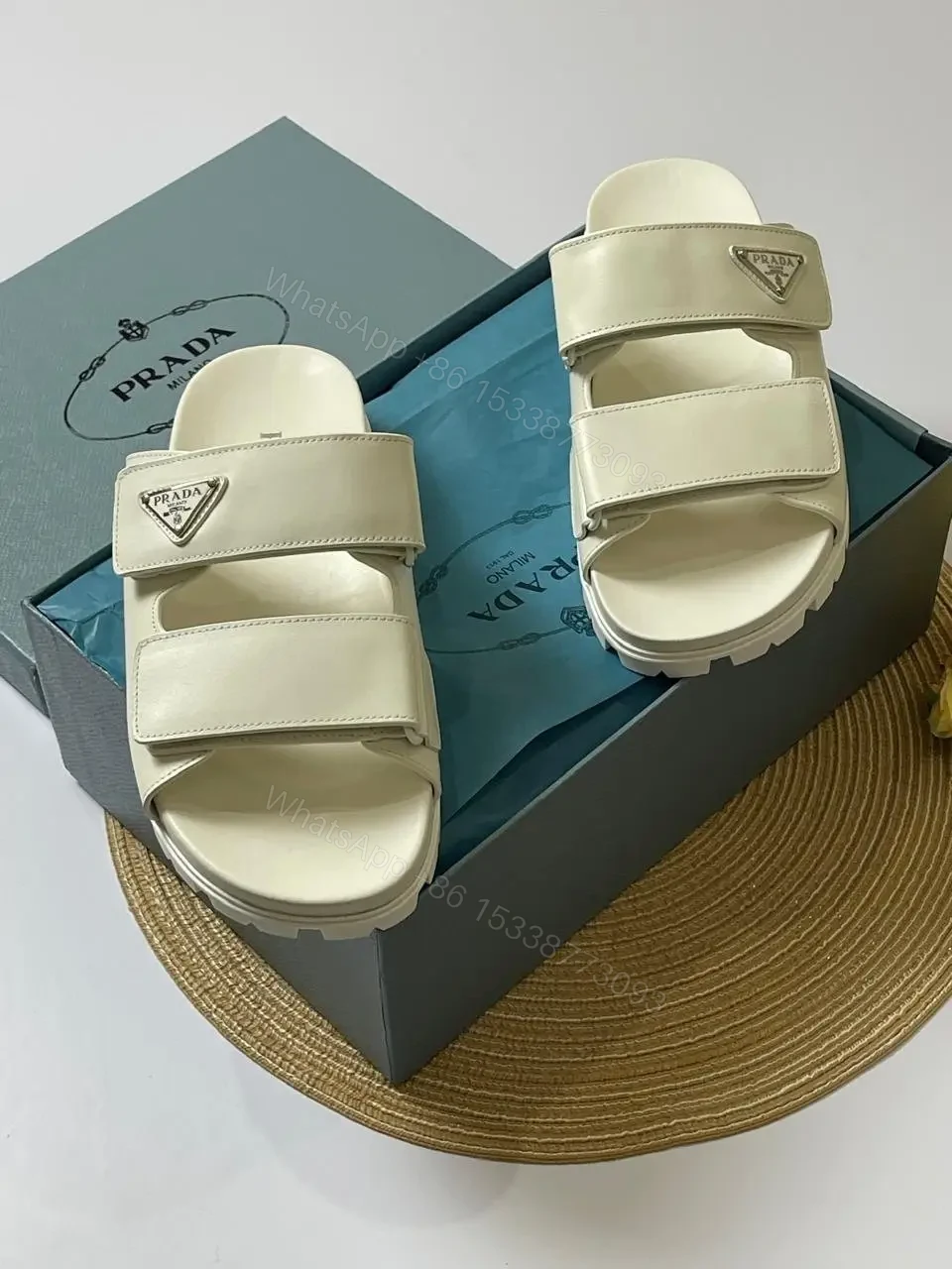 PRADA Leather Strap Sandals — view 1