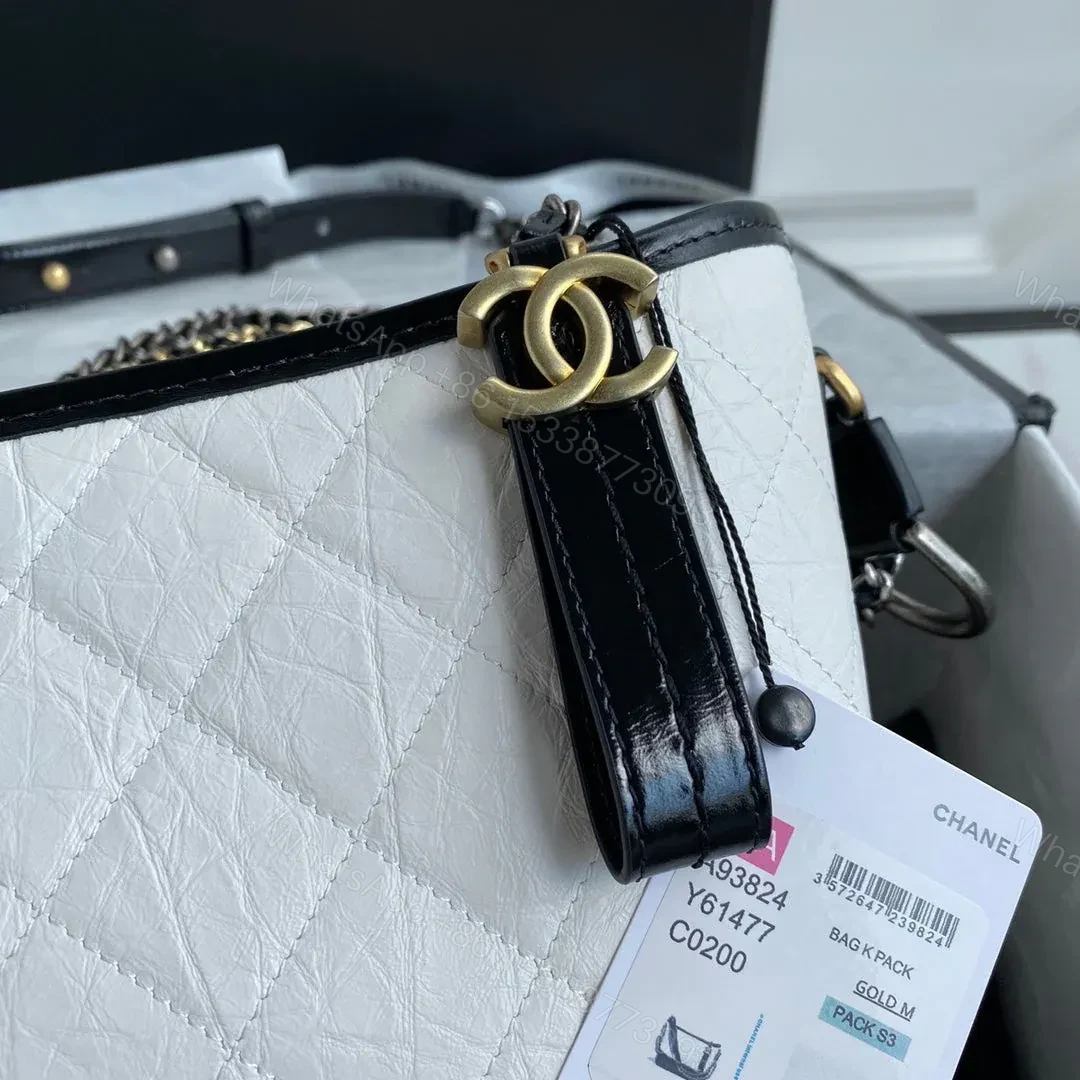 View 6 of CHANEL GABRIELLE MEDIUM 28 HOBO BAG IN BLACK MIX WHITE CALFSKIN
