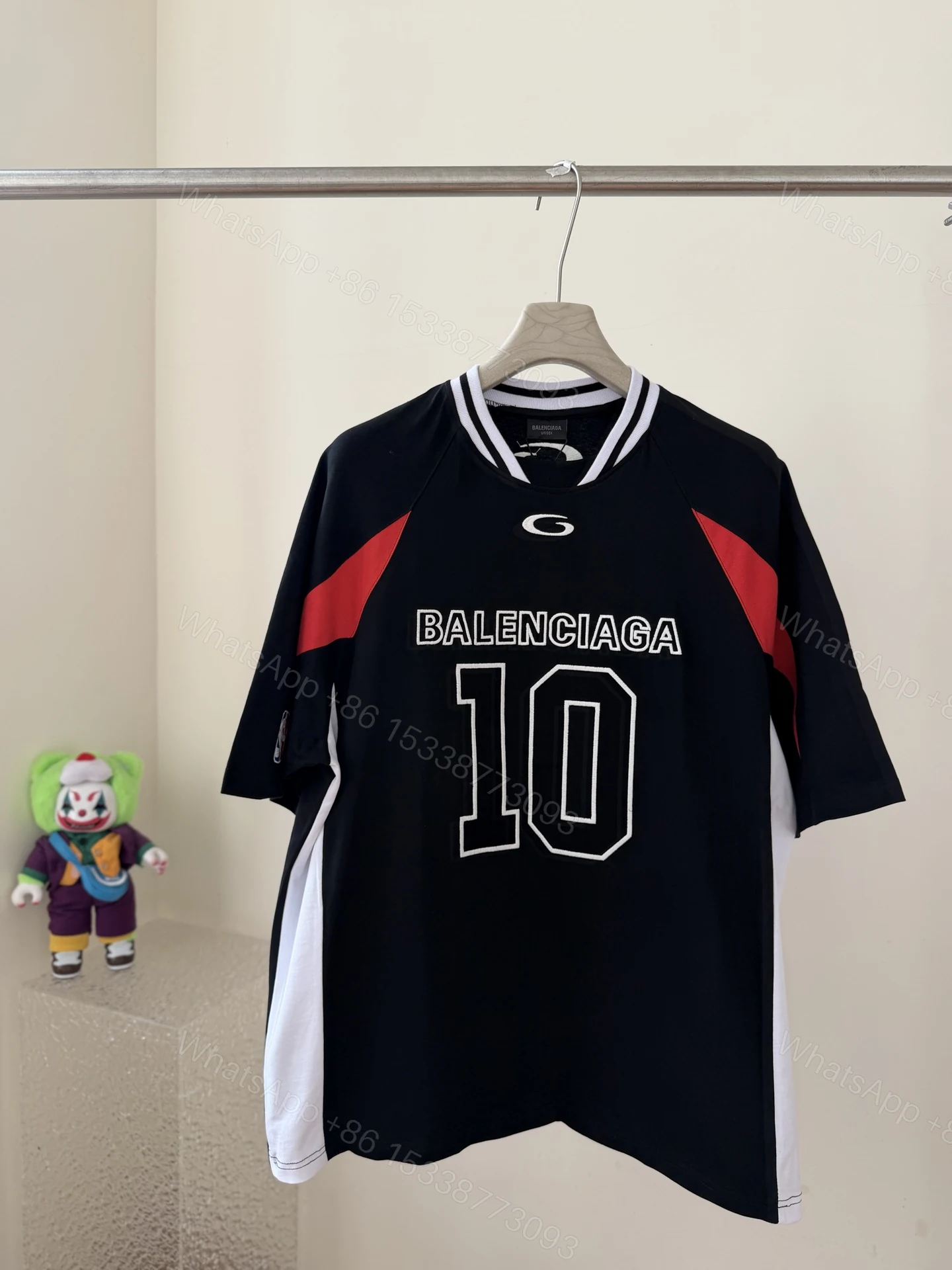Balenciaga 高仿 男款10號運動拼接短袖T恤 潮流街頭球衣風 — view 1