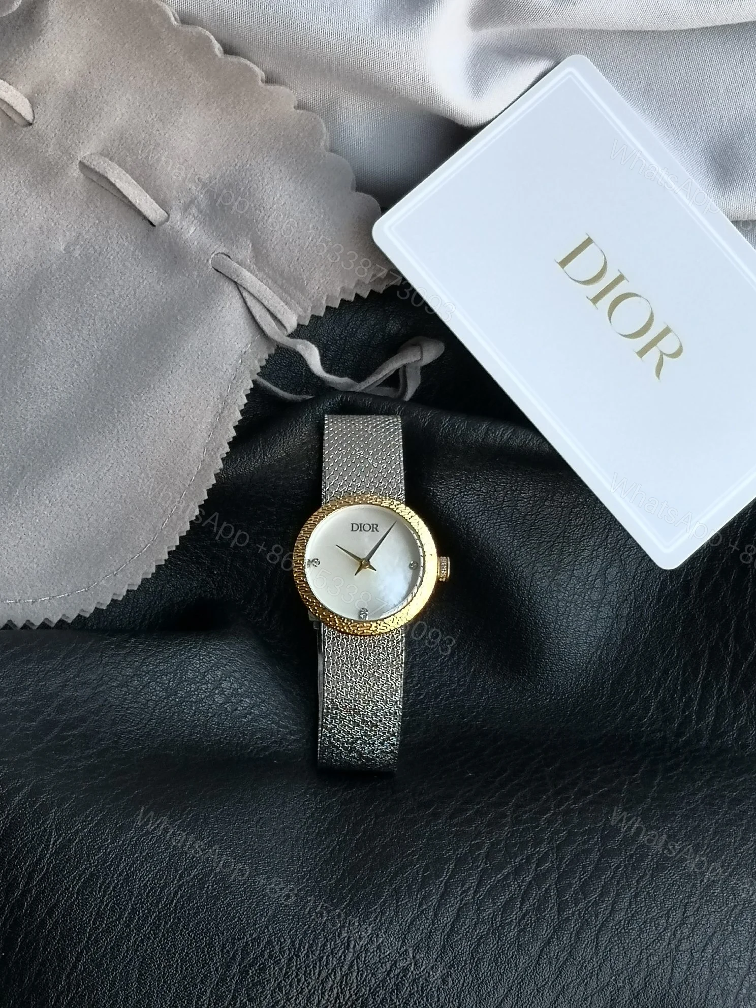 Dior原單白面女錶 金圈銀帶雙色高質感組合 — view 1