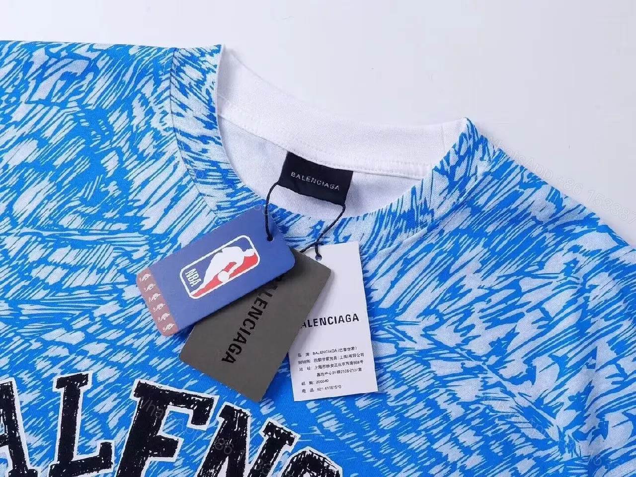 View 6 of Blue Cotton Street Tee: Bold Graphic, Relaxed Fit, Premium Detail