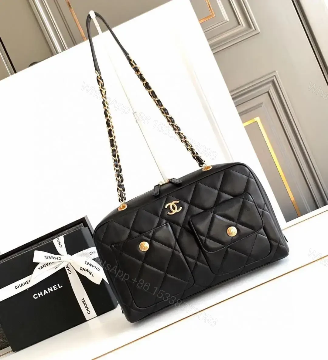 CHANEL Medium Wavy Hobo Brown Shoulder Bag — view 1
