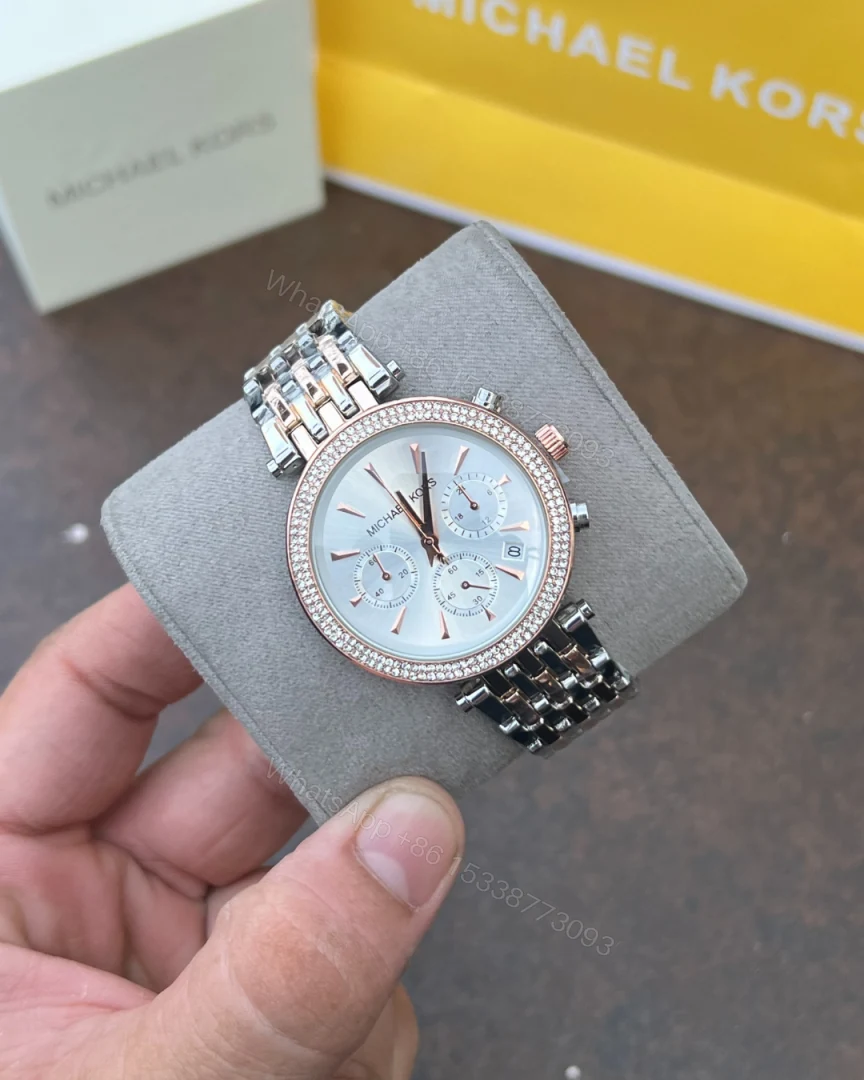 First Copy Michael Kors Darci Silver Ice Blue Dial Women’s Analog Watch — view 1